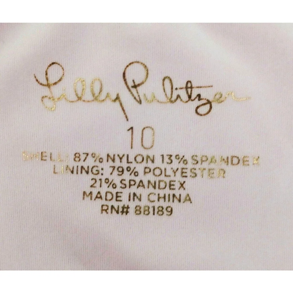 NEW Lilly Pulitzer Girls Juliet One Piece Swimsuit Pink Tropics Sz 10